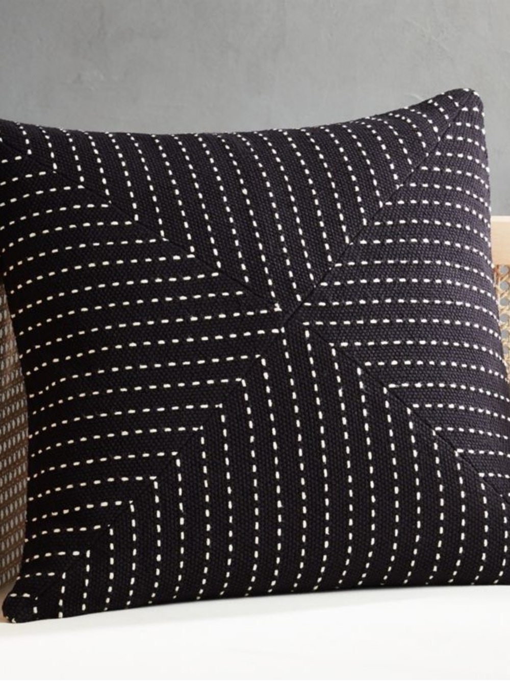 CB2 Modern Black & White Geometric Throw Pillow Case - Home Accents